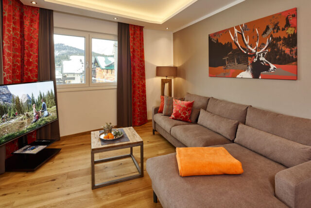 Wohnzimmer im Apartment 11 im A-VITA Living in Seefeld in Tirol